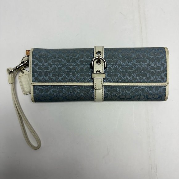 Coach Blue & White Long Wallet - Picture 1 of 3